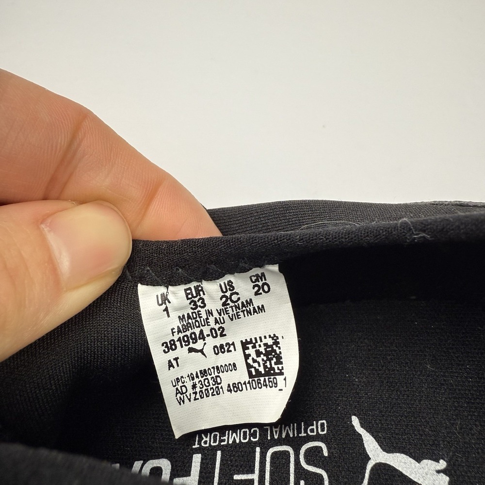 PUMA GIRLS BLACK SHOE WIRED RUN‎ SLIP ON SUMER JR 381 994-02 Size 2C - Picture 7 of 7